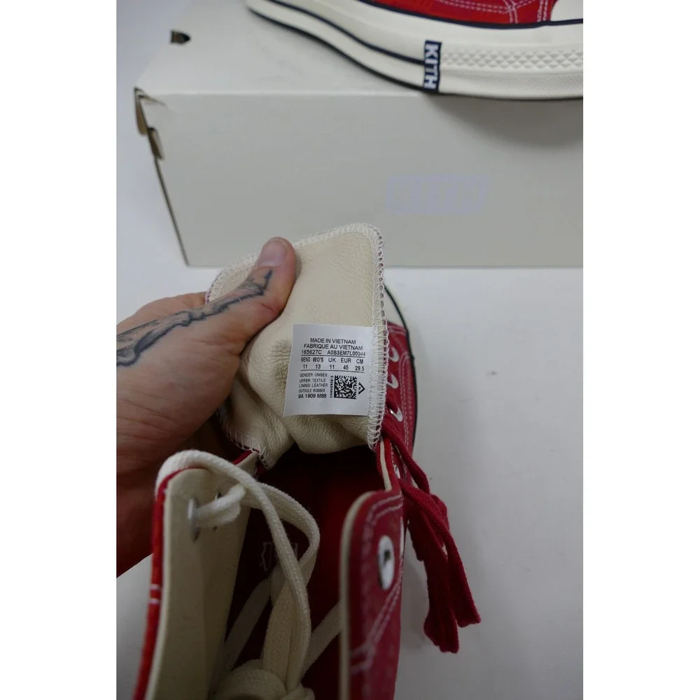 Kith x Converse Chuck 70 Hi Red Sneakers Limited Edition Shoes Size‎ 11